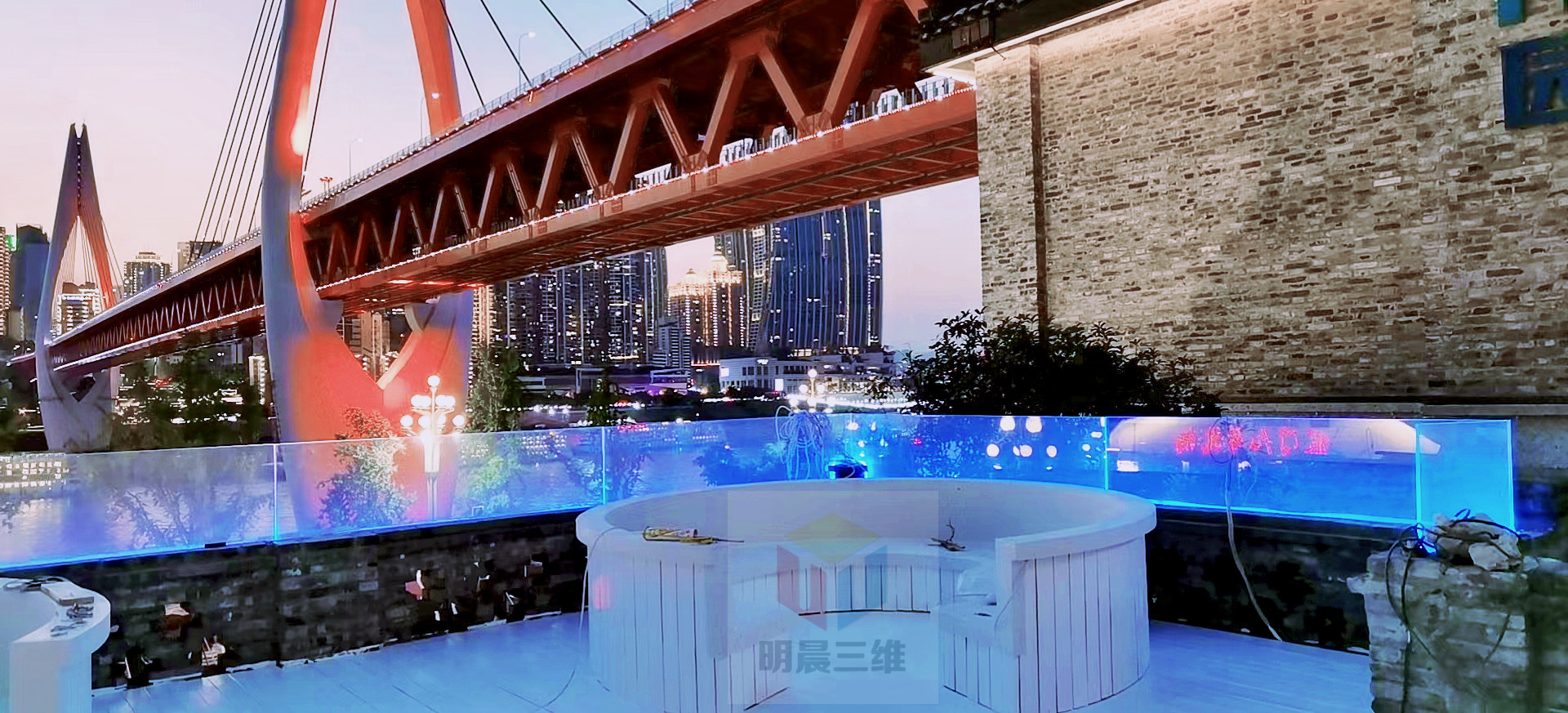 透明變色導光玻璃落地龍門浩 網(wǎng)紅拍攝點又添新景 